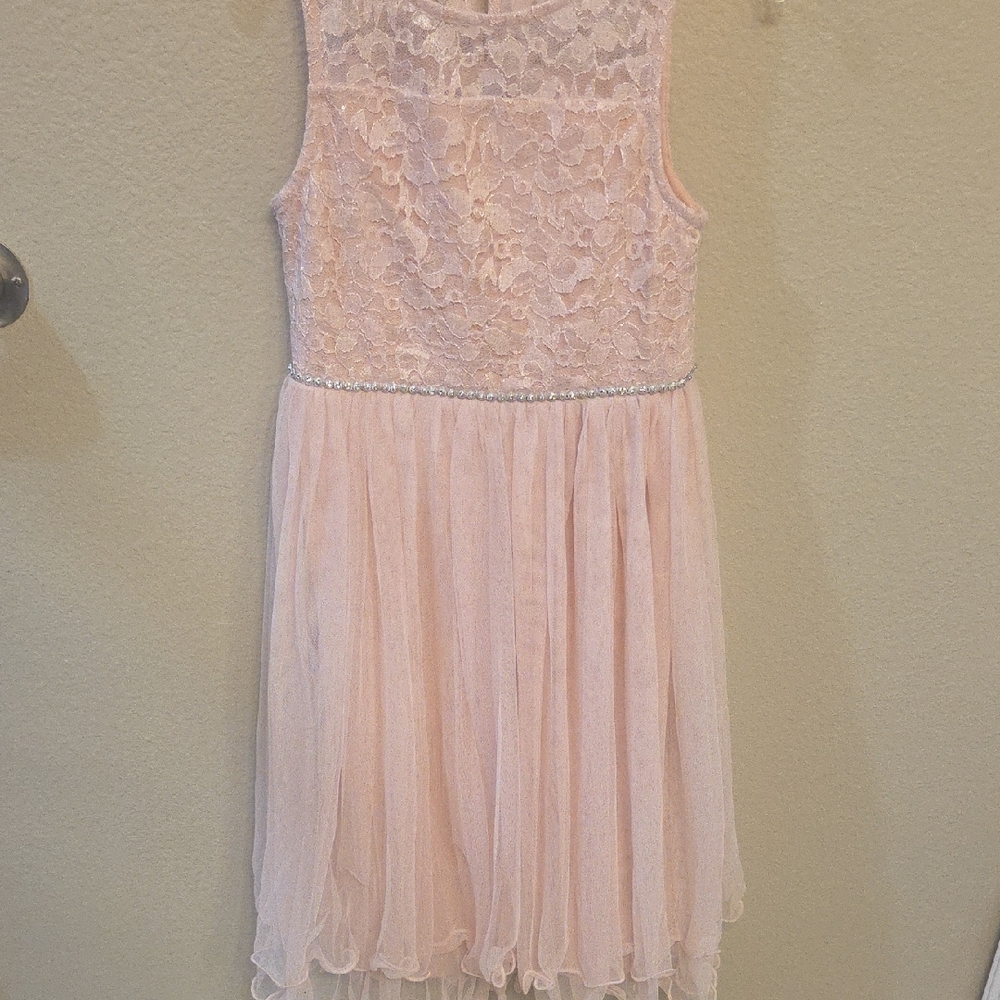 Elegant Pink Lace Kids Dress